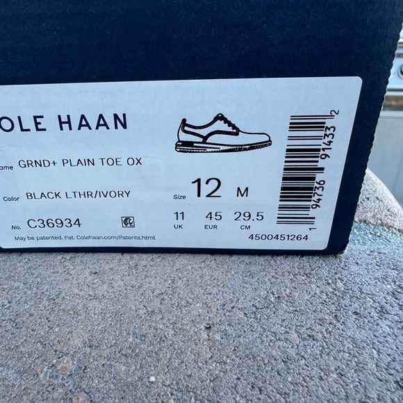 Cole Haan Men's Black Grand + plain toe Oxford size 12 - Picture 3 of 11